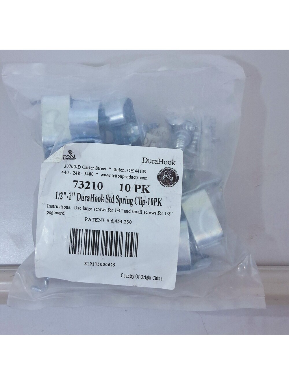 Triton Products 73210 1/2 In To 1 In Hold Range Steel Standard Spring Clip 10 PK